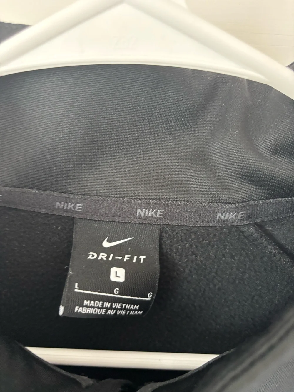 Nike Black Dri-FIT Pullover with Subtle Logo Trim-Large